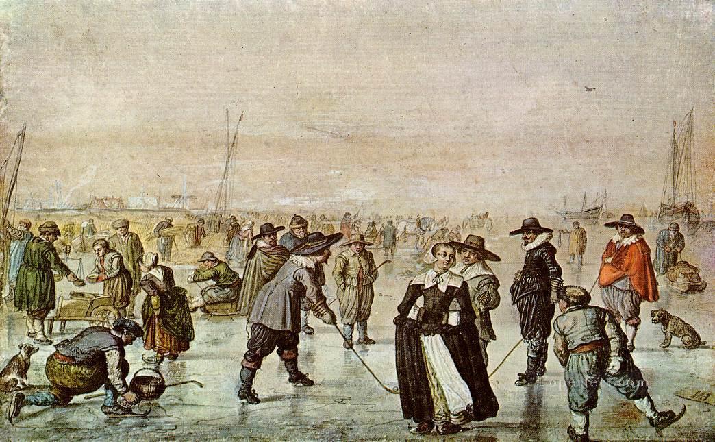 A Scene On The Ice winter landscape Hendrick Avercamp Oil Paintings
